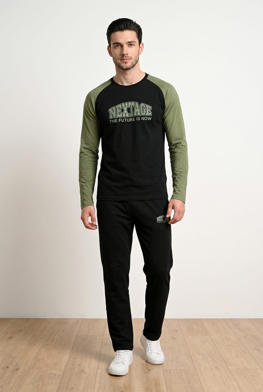 Men's Premium Long Sleeve Raglan Lounge Set
